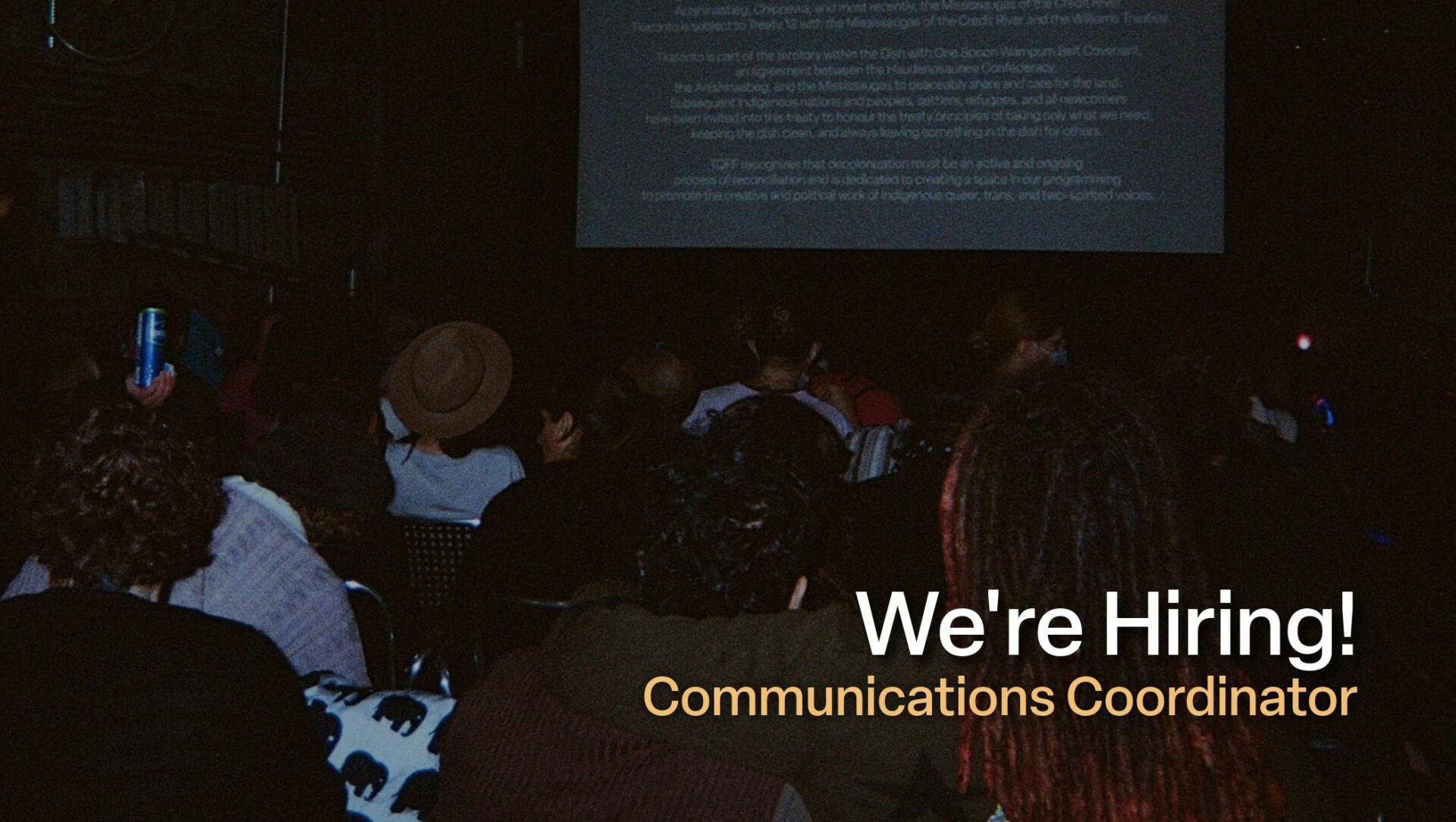 Toronto Queer Film Festival is hiring a Communications Coordinator. Deadline April 24, 2026.